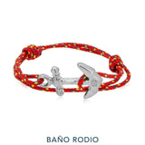Pulsera - Bari Anchor Red Rhodium