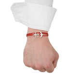 Pulsera - Bari Anchor Red Rhodium