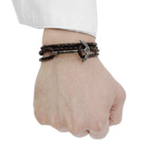 Pulsera - Gaeta Anchor Big Brown Braided Leather OC