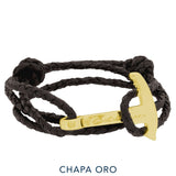Pulsera - Gaeta Piolet Brown Braided Leather GP
