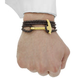 Pulsera - Gaeta Piolet Brown Braided Leather GP