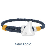 Pulsera - Nappina Nappa Blue Orange Leather Shark Fin RH