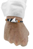 Pulsera - Nappina Nappa Blue Orange Leather Shark Fin RH