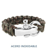 Pulsera - Olive Dark Green Camo Stainless Steel