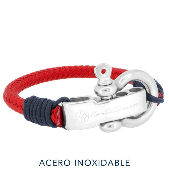 Pulsera - Portofino Red Solid Navy Stainless Steel