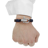 Pulsera - Trapani Brown Leather Solid Navy Blue SM Stainless Steel